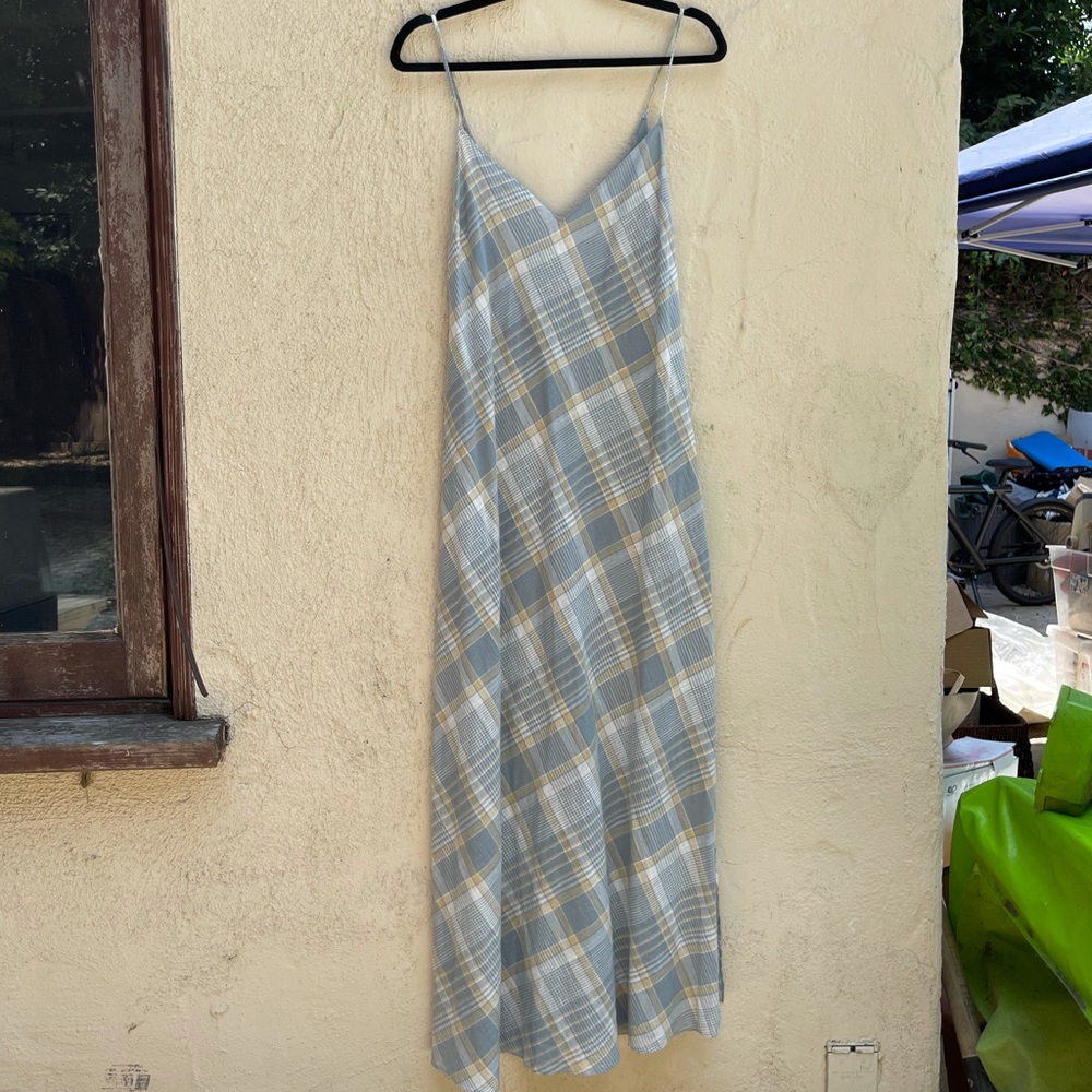 Small light blue plaid summer dress